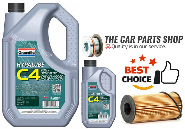 FOR RENAULT TRAFIC SL27 SERVICE KIT GRANVILLE 5W30 6L NEW OIL FILTER & SUMP PLUG