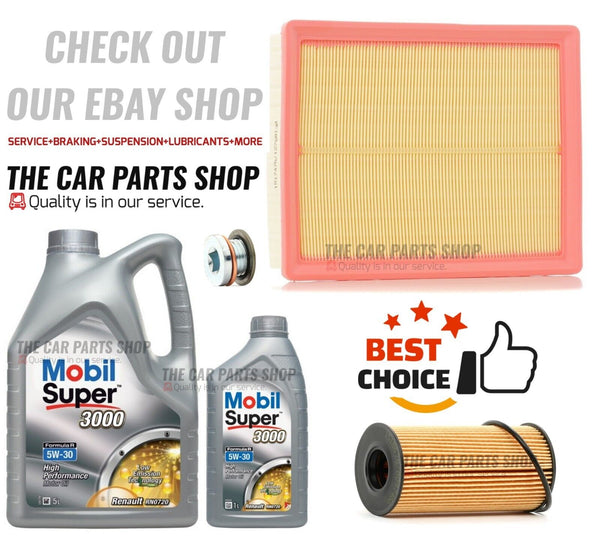 FOR RENAULT TRAFIC 1.6 DCI MK3 SERVICE KIT 6L MOBIL RN0720 & AIR FILTER OIL FILT