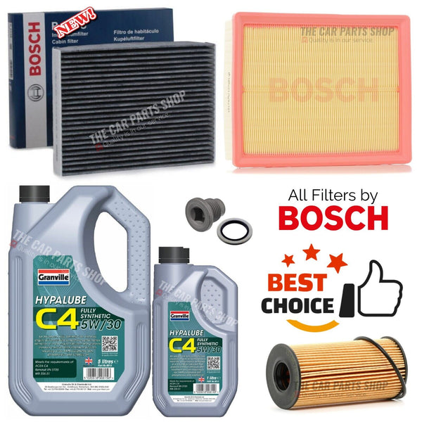 FOR RENAULT TRAFIC SL27 BOSCH SERVICE KIT 6L C4 5W30 & BOSCH AIR OIL POLLEN