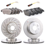 FOR MERCEDES C350 3.0 CDI FRONT DRILLED + REAR DISCS 322MM 300MM PADS & SENSORS