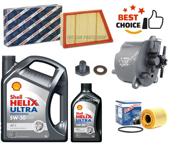 FOR RANGE ROVER EVOQUE 2.2 SD4 BOSCH SERVICE KIT 6L SHELL C1 + FUEL OIL AIR PACK