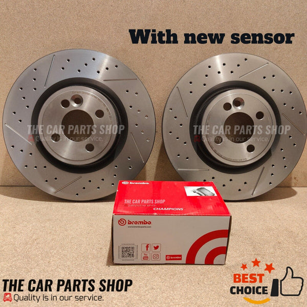 FOR MINI COOPER JCW 1.6 R56 BREMBO DR SLOTTED FRONT DISCS 316MM & PADS & SENSOR