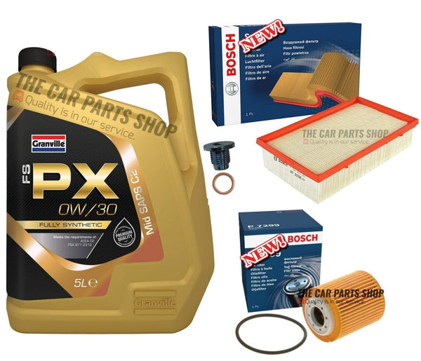 FOR PEUGEOT PARTNER 1.5 DIESEL 2019+ BOSCH SERVICE KIT 5L 0W30 & BOSCH AIR OIL