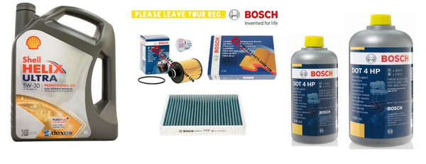 FOR VAUXHALL INSIGNIA CDTI  AIR OIL CABIN BOSCH FILTER SERVICE KIT + DOT4 HP