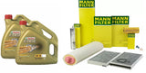 FOR BMW 5 SERIES E60 E61 525D 530D FULL MANN FILTER & CASTROL OIL SERVICE KIT