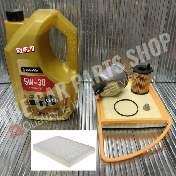 FUEL OIL AIR FILTER & 5L OIL TECHNOLUBE SERVICE KIT FOR CITROEN C4 DV6DTED MK2