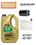 FOR AUDI A5 2.0 TFSI  SERVICE KIT 5L OIL & AIR OIL CABIN FILTER & SPARKS