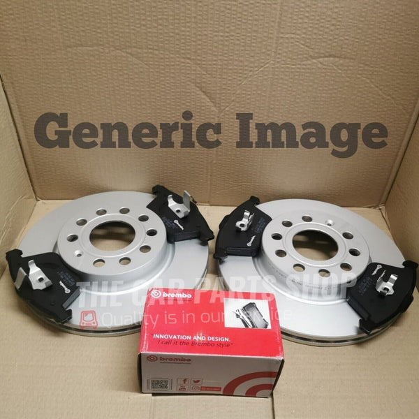 FOR VW CADDY MK3 2.0 2004-2012 FRONT BRAKE DISCS 288MM & BREMBO PADS WITH SENSOR