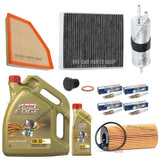 FOR BMW 320i 2.0 SPORT F30 FULL SERVICE KIT CASTROL OIL BOSCH SPARK PLUGS NEW