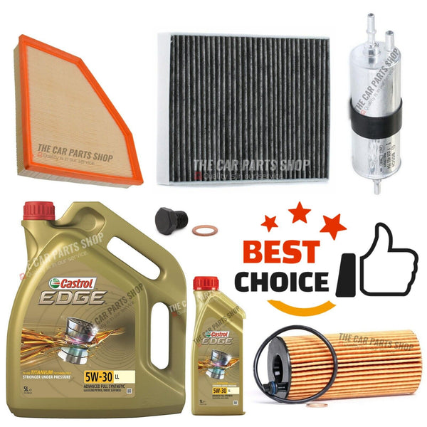 FOR BMW 320i 2.0 SPORT F30 SERVICE KIT 6L CASTROL EDGE & ALL FOUR NEW FILTERS