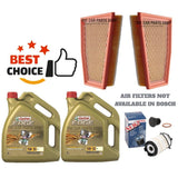 FOR AUDI RS4 4.2 QUATTRO 12-15 SERVICE KIT 10L CASTROL WITH OIL FILTER 2 X AIR
