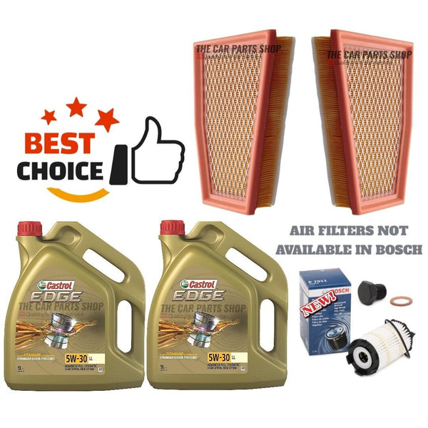 FOR AUDI RS4 4.2 QUATTRO 12-15 SERVICE KIT 10L CASTROL WITH OIL FILTER 2 X AIR