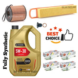 FOR PEUGEOT 207 1.4 1.6 PETROL SERVICE KIT 5L 5W30 OIL & AIR OIL & NGK PLUGS
