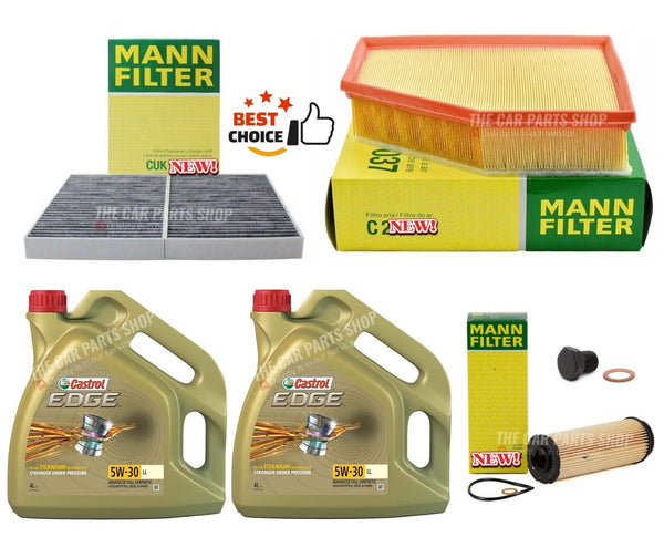 FOR BMW 7 SERIES 730D 3.0 G11 MANN SERVICE KIT 8L CASTROL & MANN POLLEN AIR OIL