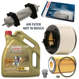 FOR AUDI A4 2.0 TDI CNHC FULL BOSCH SERVICE KIT AND 5L CASTROL EDGE