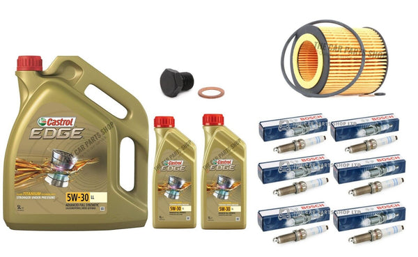 FOR BMW 1 SERIES M135i PETROL F21 7L CASTROL + OIL FILTER + 6 BOSCH SPARK PLUGS