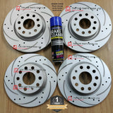 FOR SKODA OCTAVIA VRS 2.0 TFSI 1Z FRONT & REAR COATED DRILLED & GROOVED DISCS