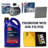 FOR AUDI A1 1.5 35 TFSI MK2 BOSCH SERVICE KIT WITH 5L MILLERS OIL AIR OIL CABIN