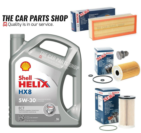 FOR VW CADDY C20 1.9 TDI MK3 BOSCH SERVICE KIT 5L SHELL HX8 & AIR FUEL OIL