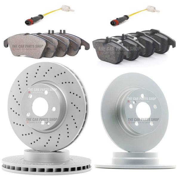 FOR MERCEDES E-CLASS E250 CDI FULLY COATED FRONT REAR BRAKE DISCS  PADS SENSORS