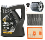 FOR SKODA OCTAVIA 1.2 1.4 PETROL MK3 SERVICE KIT 5L 5W30 & AIR OIL CARBON CABIN