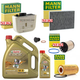 FOR VW TOUAREG 2.0 TDI V6 MK3 FULL MANN-FILTER SERVICE KIT WITH 6L CASTROL