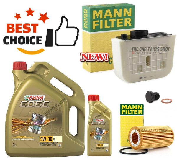 FOR VW TOUAREG 2.0 TDI V6 MK3 MANN-FILTER SERVICE KIT NEW AIR & OIL + 6L CASTROL