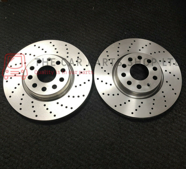 FITS VW GOLF GTI TSI MK7 GENUINE BREMBO DRILLED REAR BRAKE DISCS 310MM SOLID