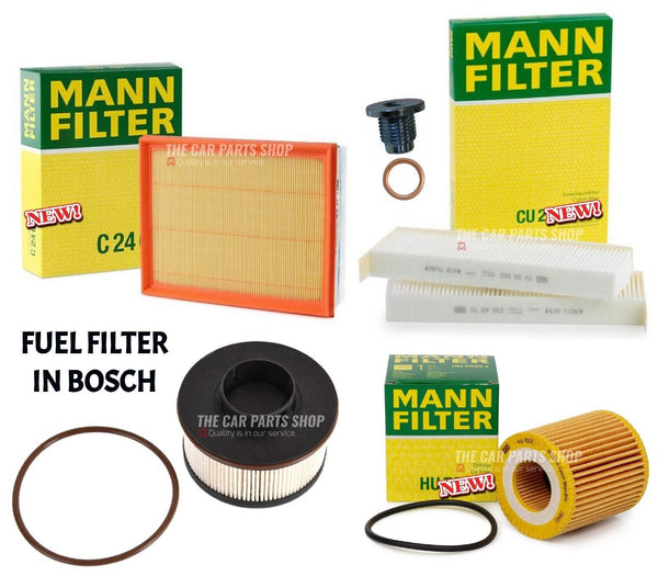 MANN FILTER SERVICE KIT FOR PEUGEOT 3008 1.5 HDI MK2 BOSCH FUEL FILTER