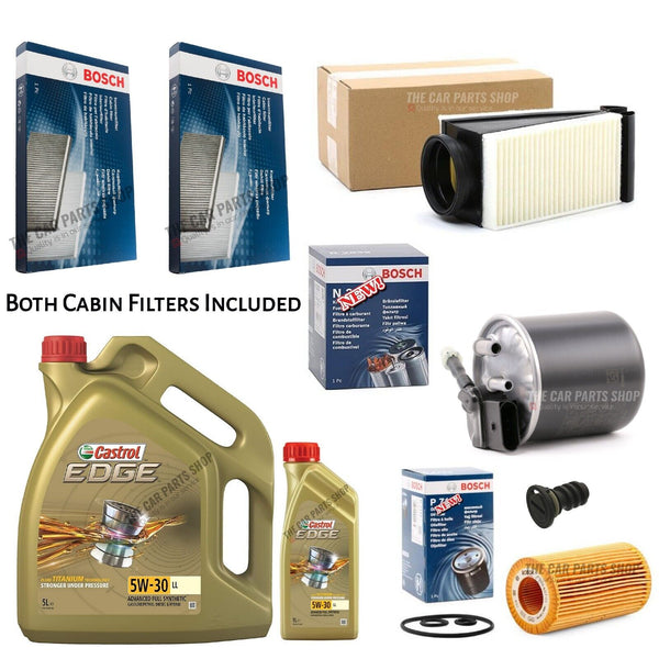 FOR MERCEDES W205 V205 S205 C205 A205 FULL BOSCH SERVICE KIT WITH 6L CASTROL OIL