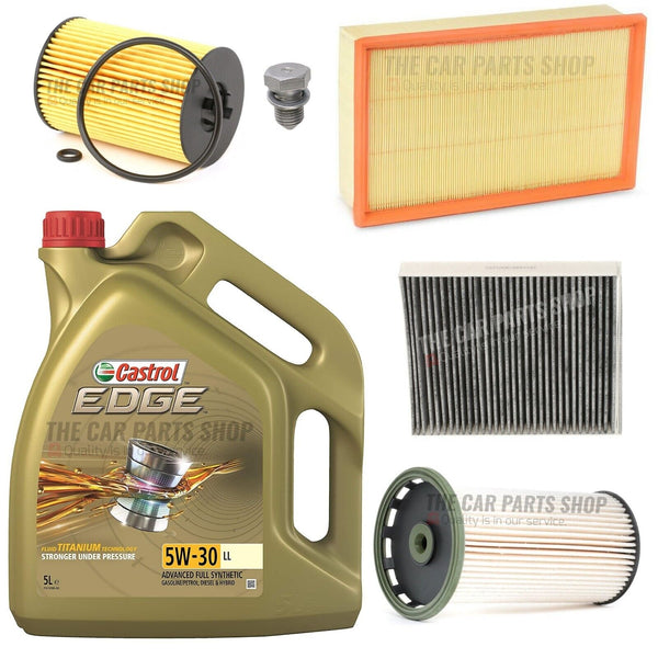 FOR SEAT LEON 1.6 TDI ST MK3 FULL SERVICE KIT 5L CASTROL & ALL NEW FILTERS PACK