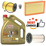 FOR SEAT LEON 1.6 TDI ST MK3 SERVICE KIT FUEL AIR OIL FILTER & 5L CASTROL LL