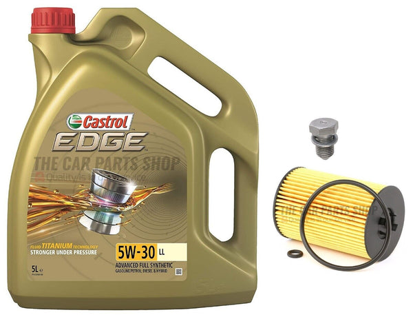 FOR SEAT LEON 1.6 TDI ST MK3 SERVICE KIT 5L CASTROL + OIL FILTER & DRAIN PLUG