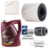 FOR SKODA ROOMSTER 1.2 PETROL COMPLETE SERVICE KIT + 4 NEW BOSCH SPARK PLUGS