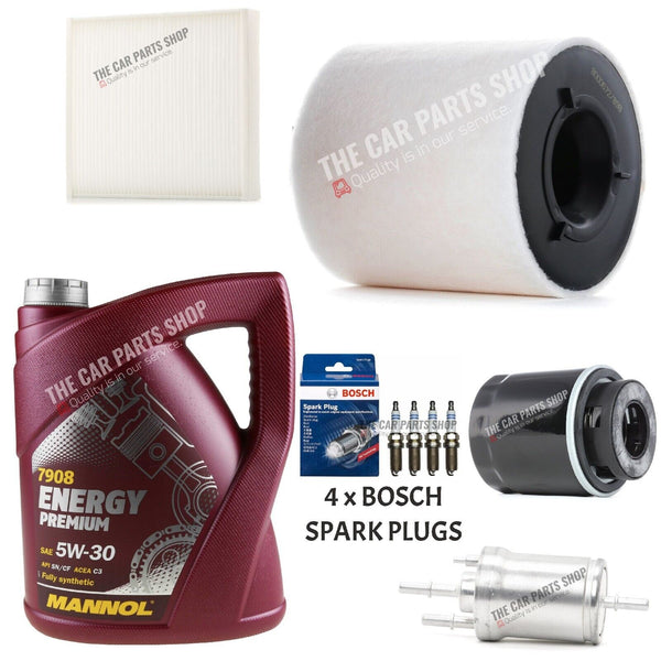 FOR SKODA ROOMSTER 1.2 PETROL COMPLETE SERVICE KIT + 4 NEW BOSCH SPARK PLUGS