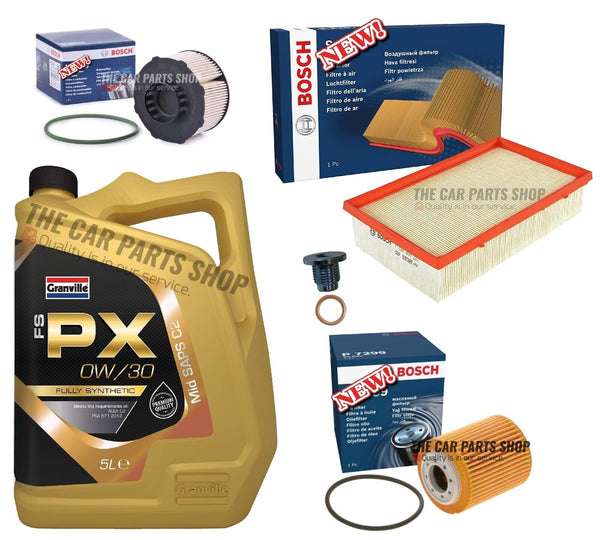 FOR  PEUGEOT 3008 1.5 HDI 2016+ BOSCH SERVICE KIT 5L 0W30 & AIR FUEL OIL