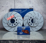 FOR VW TIGUAN 2.0 TDI MK2 PAGID DRILLED FRONT DISCS 312MM AND NEW BRAKE PADS SET