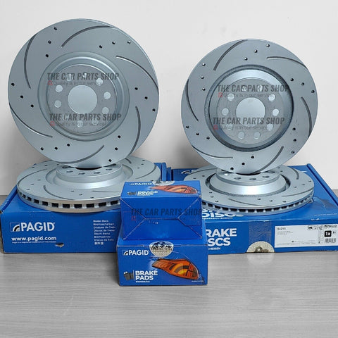 FOR SEAT LEON FR 1.5 TSI MK3 PAGID FRONT & REAR DRILLED & GROOVED DISCS & PADS