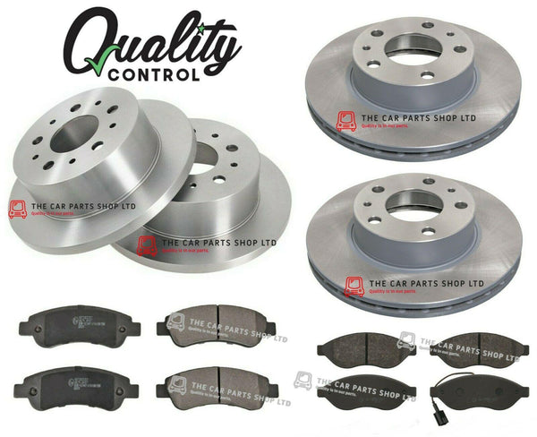 FOR CITROEN RELAY 2.2 HDi 07/11  FRONT & REAR BRAKE DISCS + BRAKE PADS