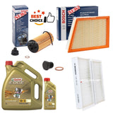 FOR BMW 118D F40 BOSCH SERVICE KIT 6L CASTROL & BOSCH AIR OIL POLLEN
