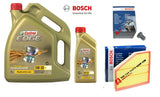 FOR BMW 5 SERIES 2.0 520d BOSCH SERVICE FILTERS KIT SUMP PLUG AIR & CASTROL OIL