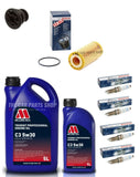 FOR VW GOLF GTI 2.0 PETROL MK7 2012   BOSCH SERVICE KIT OIL & OIL FILTER SPARKS
