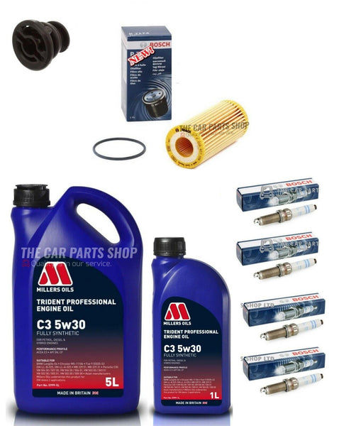 FOR VW GOLF GTI 2.0 PETROL MK7 2012   BOSCH SERVICE KIT OIL & OIL FILTER SPARKS