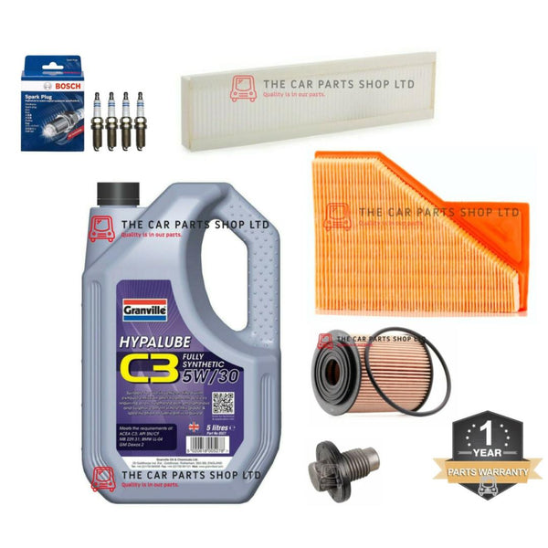 FOR MINI 1.6 ONE SEVEN R50 01-07 SERVICE KIT 5L GRANVILLE + FILTERS +SPARK PLUGS