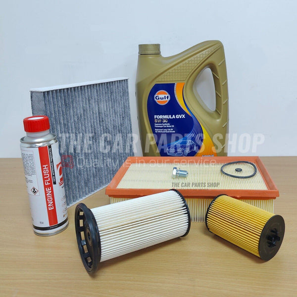 FOR VW GOLF 2.0 TDI MK6 5L GULF 5W30 FULL SERVICE KIT AND ENGINE FLUSH