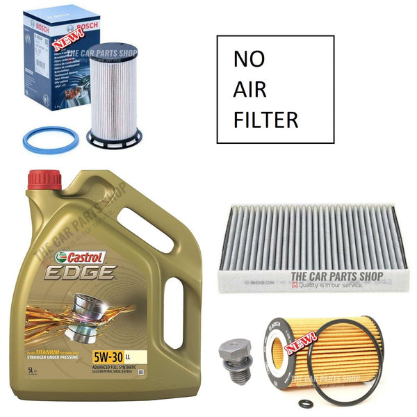 FOR SKODA OCTAVIA 2.0 TDI MK3 2014-2020 5L CASTROL 5W30 BOSCH SERVICE PACK