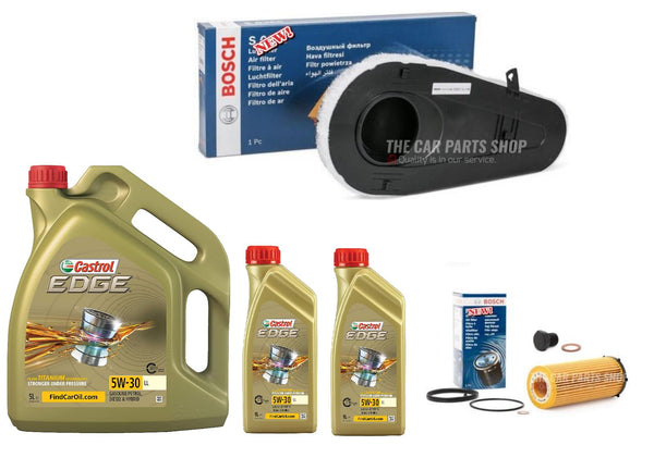 FOR BMW 530D 3.0D 7L CASTROL LL 5W30  BOSCH OIL FILTER & AIR FILTER SERVICE KIT
