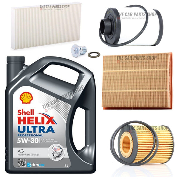 FOR VAUXHALL ZAFIRA 2001-2014 1.9 CDTI 16V 160HP FILTER KIT WITH 5L SHELL OIL