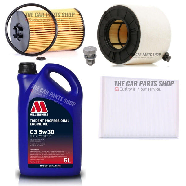 5L MILLERS & FILTERS SERVICE KIT FOR AUDI A4 MK5 2.0 TDI MK5