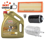 FOR VW GOLF GTI MK6 SERVICE KIT 5L CASTROL & AIR OIL FUEL FILTER PACK